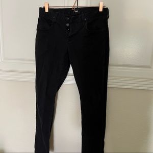 Hudson black slim straight jeans size 30